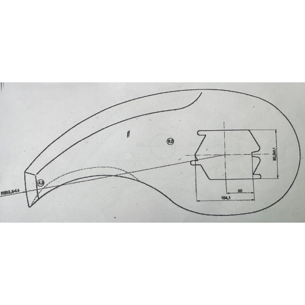 Куттерный нож Seydelmann 500l, K, R362 (без продольного отверстия)